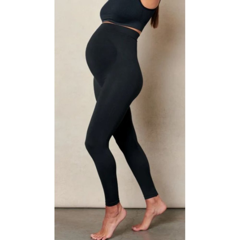 BLANQI Everyday Maternity Belly Support Leggings Black Small S $74 Stretch